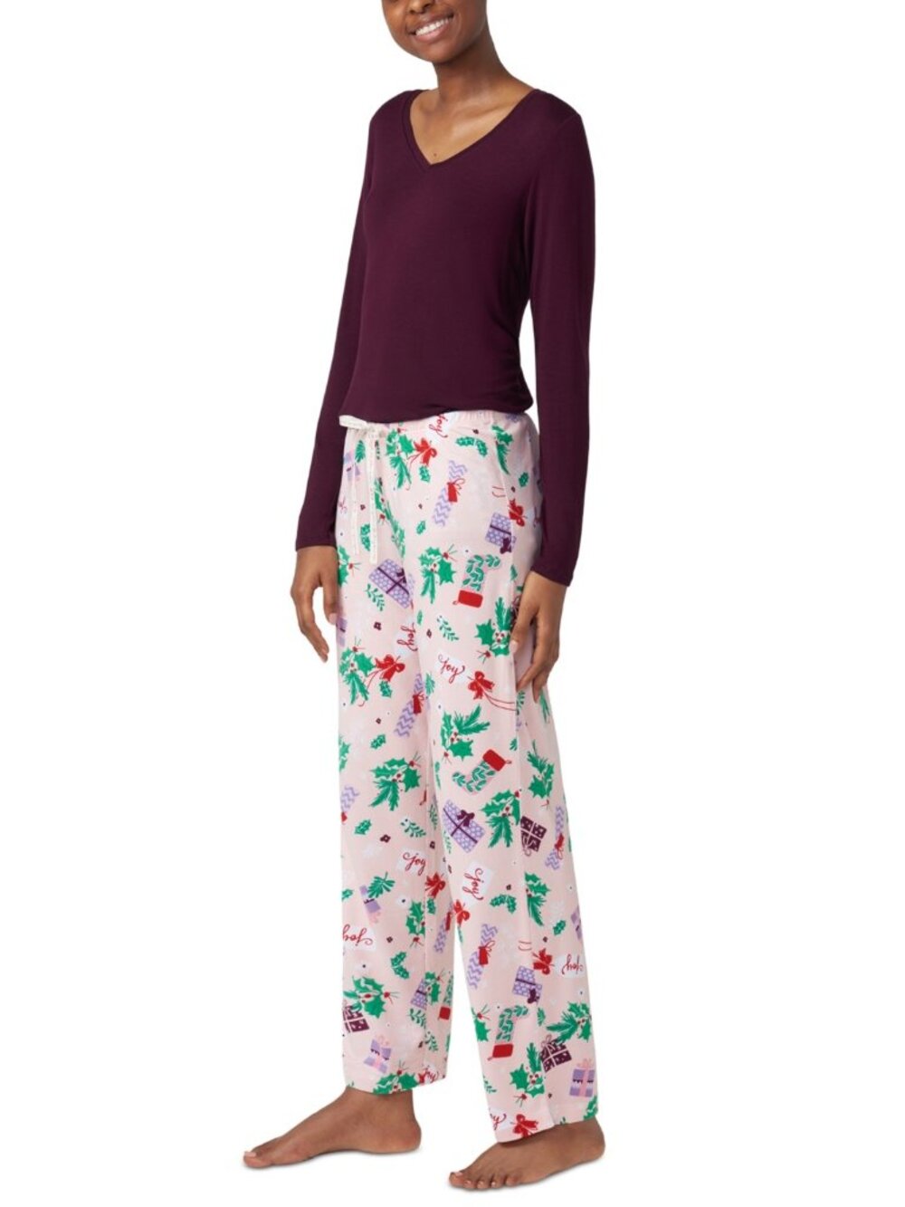#1644 Hue Women's Comforts And Joy Mid-Rise Pajama Pants - Picture 3 of 5